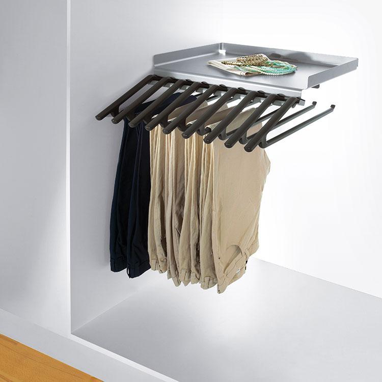 Hafele Synergy Collection Pants Racks with Full Extension Slides   KitchenSourcecom